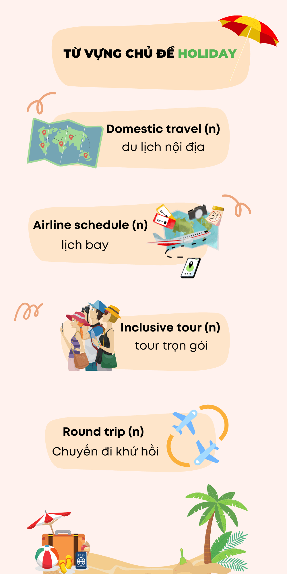 12 TỪ VỰNG VỀ CHỦ ĐỀ HOLIDAY